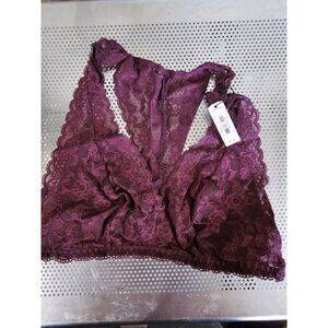 Victoria's Secret Purple Lace Racerback Bralette NEW Women's Medium